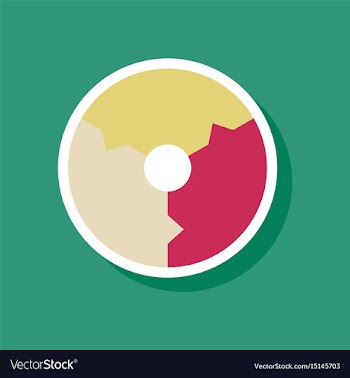Paper sticker on stylish background pie chart vector image