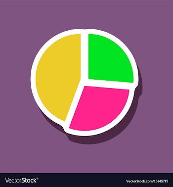 Paper sticker on stylish background pie chart vector image