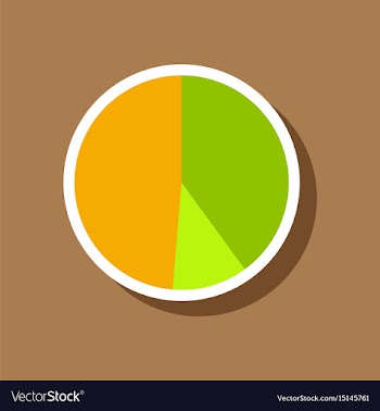 Paper sticker on stylish background pie chart vector image