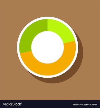 Paper sticker on stylish background pie chart vector image