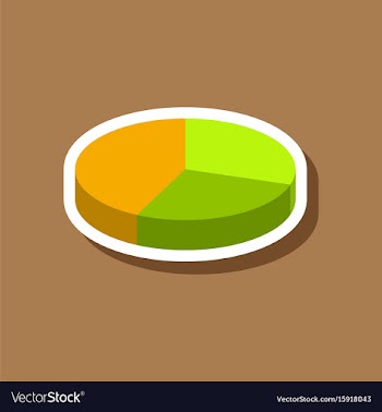 Paper sticker on stylish background pie chart vector image