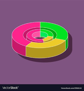 Paper sticker on stylish background pie chart vector image