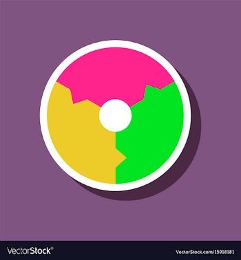 Paper sticker on stylish background pie chart vector image