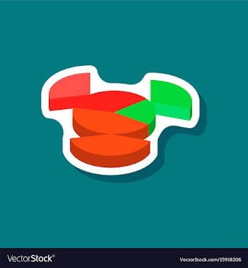 Paper sticker on stylish background pie chart vector image