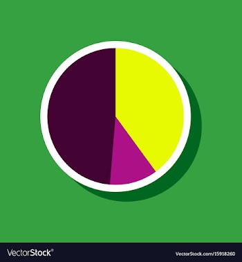 Paper sticker on stylish background pie chart vector image