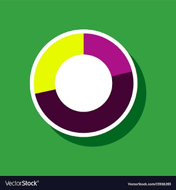 Paper sticker on stylish background pie chart vector image