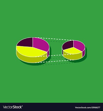 Paper sticker on stylish background pie chart vector image