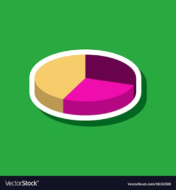 Paper sticker on stylish background pie chart vector image