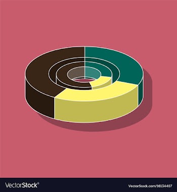 Paper sticker on stylish background pie chart vector image