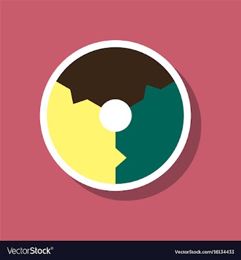 Paper sticker on stylish background pie chart vector image