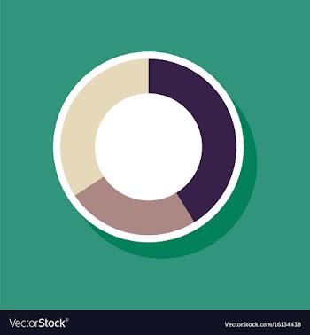 Paper sticker on stylish background pie chart vector image