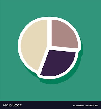 Paper sticker on stylish background pie chart vector image