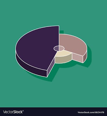 Paper sticker on stylish background pie chart vector image
