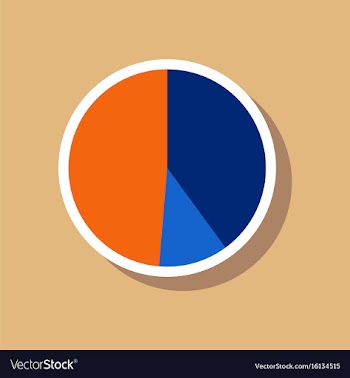 Paper sticker on stylish background pie chart vector image