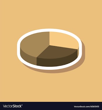 Paper sticker on stylish background pie chart vector image