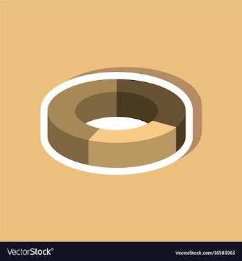 Paper sticker on stylish background pie chart vector image