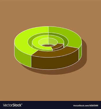 Paper sticker on stylish background pie chart vector image