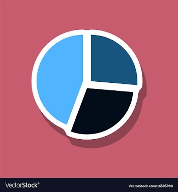 Paper sticker on stylish background pie chart vector image