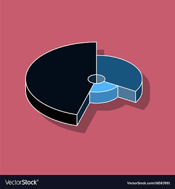 Paper sticker on stylish background pie chart vector image