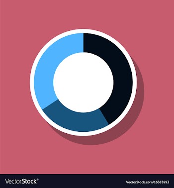 Paper sticker on stylish background pie chart vector image