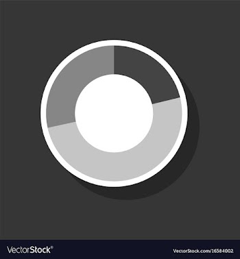 Paper sticker on stylish background pie chart vector image