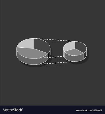 Paper sticker on stylish background pie chart vector image