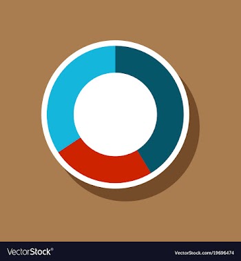 Paper sticker on stylish background pie chart vector image
