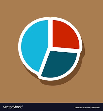 Paper sticker on stylish background pie chart vector image