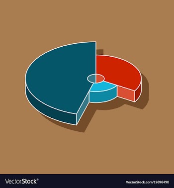 Paper sticker on stylish background pie chart vector image