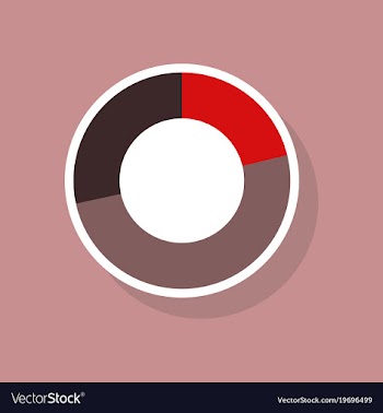 Paper sticker on stylish background pie chart vector image