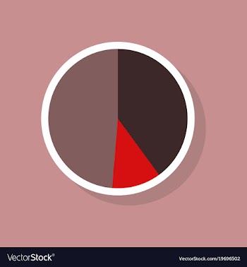 Paper sticker on stylish background pie chart vector image