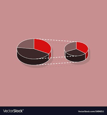Paper sticker on stylish background pie chart vector image