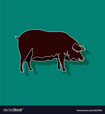 Paper sticker on stylish background pig vector image