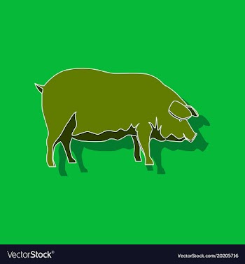 Paper sticker on stylish background pig vector image