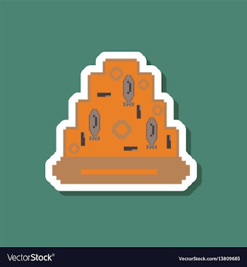 Paper sticker on stylish background pizza with vector image