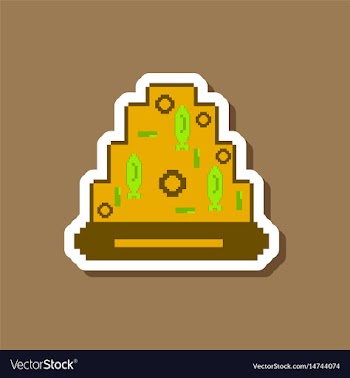 Paper sticker on stylish background pizza with vector image
