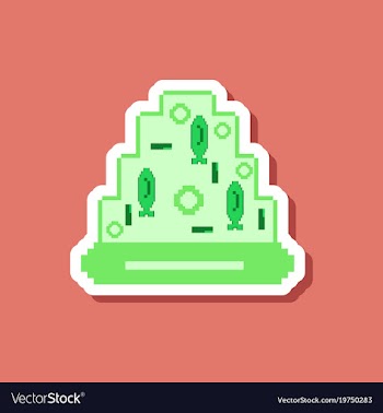 Paper sticker on stylish background pizza with vector image
