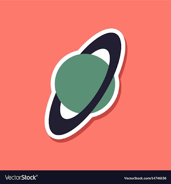 Paper sticker on stylish background planet vector image