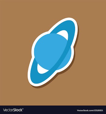 Paper sticker on stylish background planet vector image