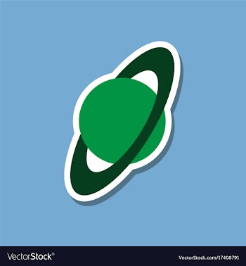 Paper sticker on stylish background planet vector image