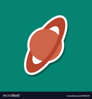 Paper sticker on stylish background planet vector image