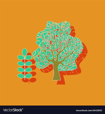 Paper sticker on stylish background plant acacia vector image