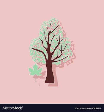 Paper sticker on stylish background plant Acer vector image