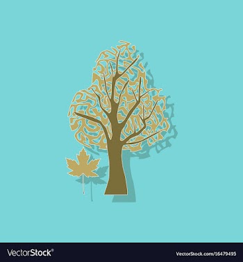 Paper sticker on stylish background plant acer vector image