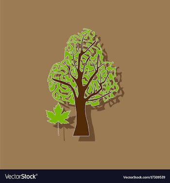 Paper sticker on stylish background plant acer vector image