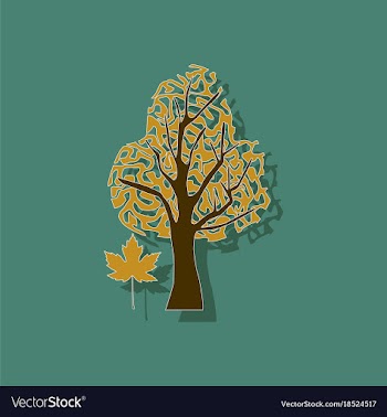 Paper sticker on stylish background plant acer vector image
