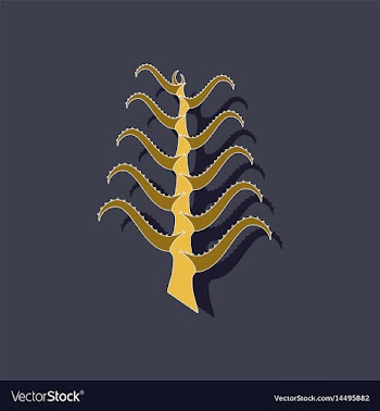 Paper sticker on stylish background plant aloe vector image