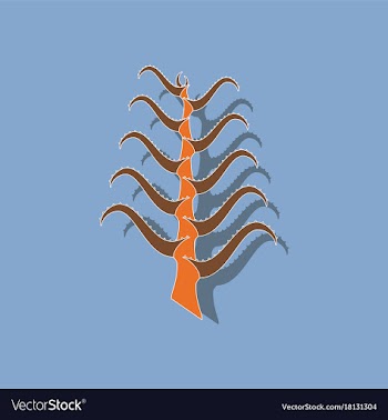 Paper sticker on stylish background plant aloe vector image