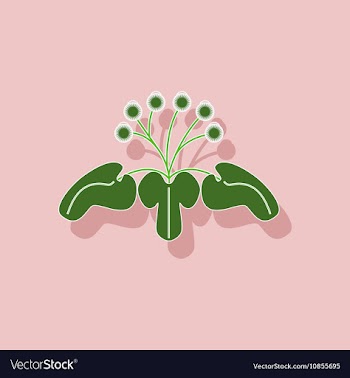 Paper sticker on stylish background plant Arctium vector image