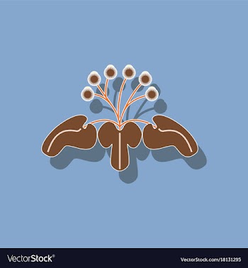 Paper sticker on stylish background plant arctium vector image